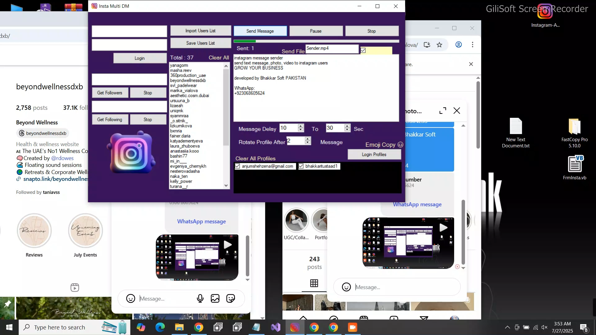 Instagram Message Sender
